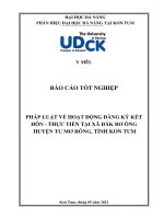 Pháp luật về hoạt động đăng ký kết hôn   thực tiễn tại xã đak rơ ông, huyện tumorong, tỉnh kon tum