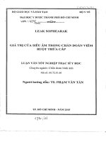 Giá trị của siêu âm trong chẩn đoán viêm ruột thừa cấp