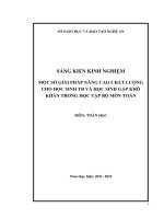 (SKKN mới NHẤT) một số GIẢI PHÁP NÂNG CAO CHẤT LƯỢNG CHO học SINH TB và học SINH gặp KHÓ KHĂN TRONG học tập bộ môn TOÁN