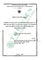 Nghiên cứu khả năng tích tụ asen trong đất của một số loài thực vật bản địa tại khu vực mỏ kẽm chì làng hích, xã tân long, huyện đồng hỷ, tỉnh thái nguyên