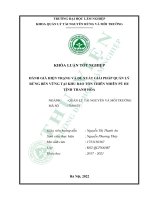 Đánh giá hiện trạng và đề xuất giải pháp quản lý rừng bền vững tại khu bảo tồn thiên nhiên pù hu tỉnh thanh hóa