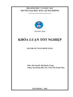 (Khoá luận tốt nghiệp) hoàn thiện công tác kế toán doanh thu, chi phí và xác định kết quả kinh doanh tại công ty tnhh thương mại xuất nhập khẩu vận tải thành trang