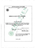 Nghiên cứu, lựa chọn loài cây có khả năng phòng chống cháy rừng hiệu quả tại khu bảo tồn thiên nhiên copia, tỉnh sơn la