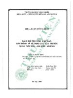 Đánh giá tình hình khai thác, gây trồng và sử dụng các loài tre trúc tại xã phúc sơn   anh sơn   nghệ an