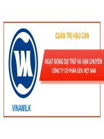 Tiểu Luận -Quản Trị Hậu Cần - Đề Tài - Hoạt Động Dự Trữ Và Vận Chuyển Công Ty Cổ Phần Sữa Việt Nam