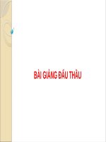 Bài Giảng Đấu Thầu  ( Combo Full Slide 4 Chương )