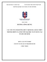 Các yếu tố ảnh hưởng đến ý định mua hàng trên tiktok shop của sinh viên đại học ngân hàng tại tp  hồ chí minh