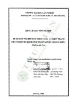 Bước đầu nghiên cứu tiềm năng và hiện trạng phát triển du lịch sinh thái tại vqg hoàng liên   tỉnh lào cai