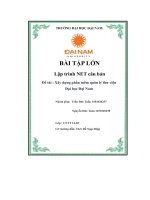 Bài tập lớn lập trình net căn bản đề tài  xây dựng phần mềm quản lý thư viện đại học đại nam