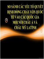 Tiểu Luận - Thanh Toán Quốc Tế -Đề Tài - So Sánh Các Yếu Tố Quyết Định Dòng Chảy Vốn Quốc Tế Vào Các Quốc Gia  Mới Nổi Châu Á Và  Châu Mỹ Latinh