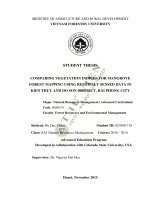 Comparing vegetation indices for mangrove forest mapping using remontely sensed data in kien thuy and do son district, hai phong city