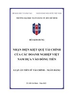 Nhận diện kiệt quệ tài chính của các doanh nghiệp Việt Nam dựa vào dòng tiền