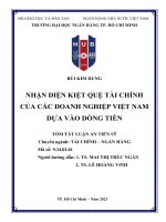 Tóm tắt: Nhận diện kiệt quệ tài chính của các doanh nghiệp Việt Nam dựa vào dòng tiền
