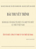Tiểu Luận - Văn Hóa Tổ Chức - Đề Tài -  Đánh Giá Văn Hoá Tổ Chức Của Công Ty Tnhh Tư Vấn Thiết Kế Cimas.pptx