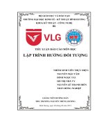 Tiểu luận báo cáo môn học lập trình hướng đối tượng