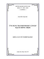 0185 ứng dụng transistor bjt lắp ráp mạch chống trộm nguyễn thị thu luận văn đh quảng nam