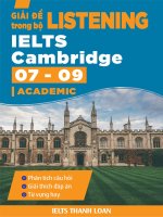 Giải đề listening trong ielts cambridge 7 9