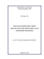 Một số giải pháp phát triển đội ngũ giáo viên trung học cơ sở thành phố thanh hóa
