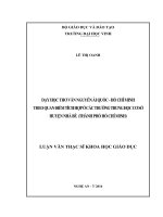 Dạy học thơ văn nguyễn ái quốc hồ chí minh theo quan điểm tích hợp ở các trường trung học cơ sở huyện nhà bè (thành phố hồ chí minh) luận văn thạc sỹ khoa học giáo dục