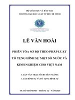 Phiên tòa sơ bộ theo pháp luật tố tụng hình sự một số nước và kinh nghiệm cho việt nam