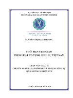 Thời hạn tạm giam theo luật tố tụng hình sự việt nam