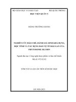 tóm tắt la tiếng việt: Nghiên cứu bào chế, đánh giá sinh khả dụng, độc tính và tác dụng bảo vệ tế bào gan của phytosome silybin