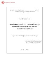 0081 so sánh hiệu quả tẩy trắng răng của carbamide peroxide 16% và 22% sử dụng hàng ngày
