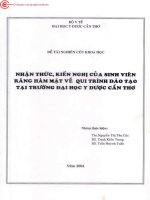 0095 nhận thức kiến nghị của sinh viên răng hàm mặt về quy trình đào tạo tại trường đại học y dược cần thơ