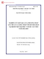 1347 nghiên cứu kết quả của phương pháp gây mê lưu lượng thấp với sevofluran tại bv đại học y dược cần thơ năm 2014  2015
