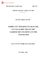 0537 nghiên cứu tình hình tác dụng phụ của tia xạ điều trị ung thư tại bv ung bướu cần thơ năm 2014 2015