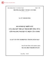 0078 so sánh sự khít sát của hai kỹ thuật trám bít ống tủy lèn ngang nguội và một cây cone