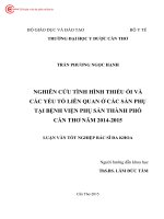 0468 nghiên cứu tình hình thiểu ối và các yếu tố liên quan ở các sản phụ tại bv phụ sản tp cần thơ năm 2014  2015