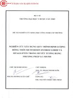 0121 nghiên cứu xây dựng quy trình định lượng đồng thời metformin hydroclodrid và sitagliptin trong huyết tương bằng phương pháp lc m