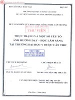 0062 thực trạng và một số yếu tố ảnh hưởng dạy   học lâm sàng tại trường đại học y dược cần thơ