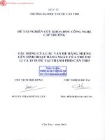 0075 tác động của các vấn đề răng miệng lên sinh hoạt hàng ngày của trẻ em 12 và 15 tuổi tại tp cần thơ