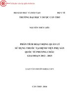 0088 phân tích hoạt động quản lý sử dụng thuốc tại bv phụ sản quốc tế phương châu giai đoạn 2012   2013