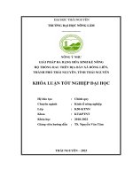 Giải pháp đa dạng sinh kế nông hộ trồng rau trên địa bàn xã đồng liên, thành phố thái nguyên, tỉnh thái nguyên