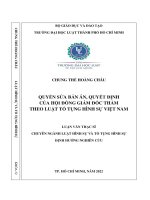 Quyền sửa bản án, quyết định của hội đồng giám đốc thẩm theo luật tố tụng hình sự việt nam