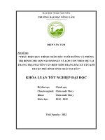 Thực hiện quy trình chăm sóc nuôi dưỡng và phòng trị bệnh cho lợn nái sinh sản và lợn con theo mẹ tại trang trại nguyễn văn hiệp xóm trạng đài, xã tân kim, huyện phú bình, tỉnh t