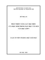 Phát triển năng lực đọc hiểu của học sinh trong dạy học văn bản văn học lớp 9