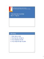 Bài giảng tin học đại cương bài 11   bùi trọng tùng