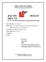 Bài thu hoạch diễn án ĐTC 25 HS.HV Nguyễn Mạnh Dũng môi giới mại dâm