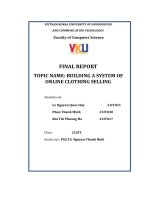 Final report topic name building a system of online clothing selling