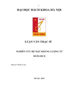 NGHIÊN CỨU HỆ MẬT KHÁNG LƯỢNG TỬ MCELIECE