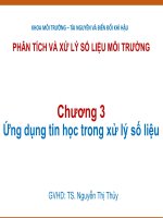 Bài giảng phân tích và xử lý số liệu môi trường chương 3   ts  nguyễn thị thủy