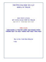 Lí thuyết kiến tạo nhận thức dạy học Tiếng Việt