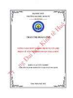 Nâng cao chất lượng dịch vụ của bộ phận lễ tân tại khách sạn villa huế