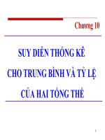 Bài giảng thống kê trong kinh tế và kinh doah chuong 10 suy dien thong ke cho trung binh va ty le cua hai tong the đại học kinh tế huế