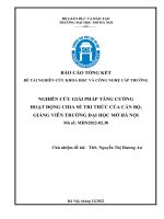 Nghiên cứu giải pháp tăng cường hoạt động chia sẻ tri thức của cán bộ giảng viên trường đại học mở hà nội