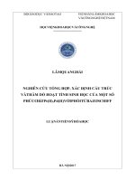 0715 nghiên cứu tổng hợp xác định cấu trúc và thăm dò hoạt tính sinh học của một số phức chất pt(ii)pd(ii) với phối tử bazo schiff luận văn tốt nghiệp